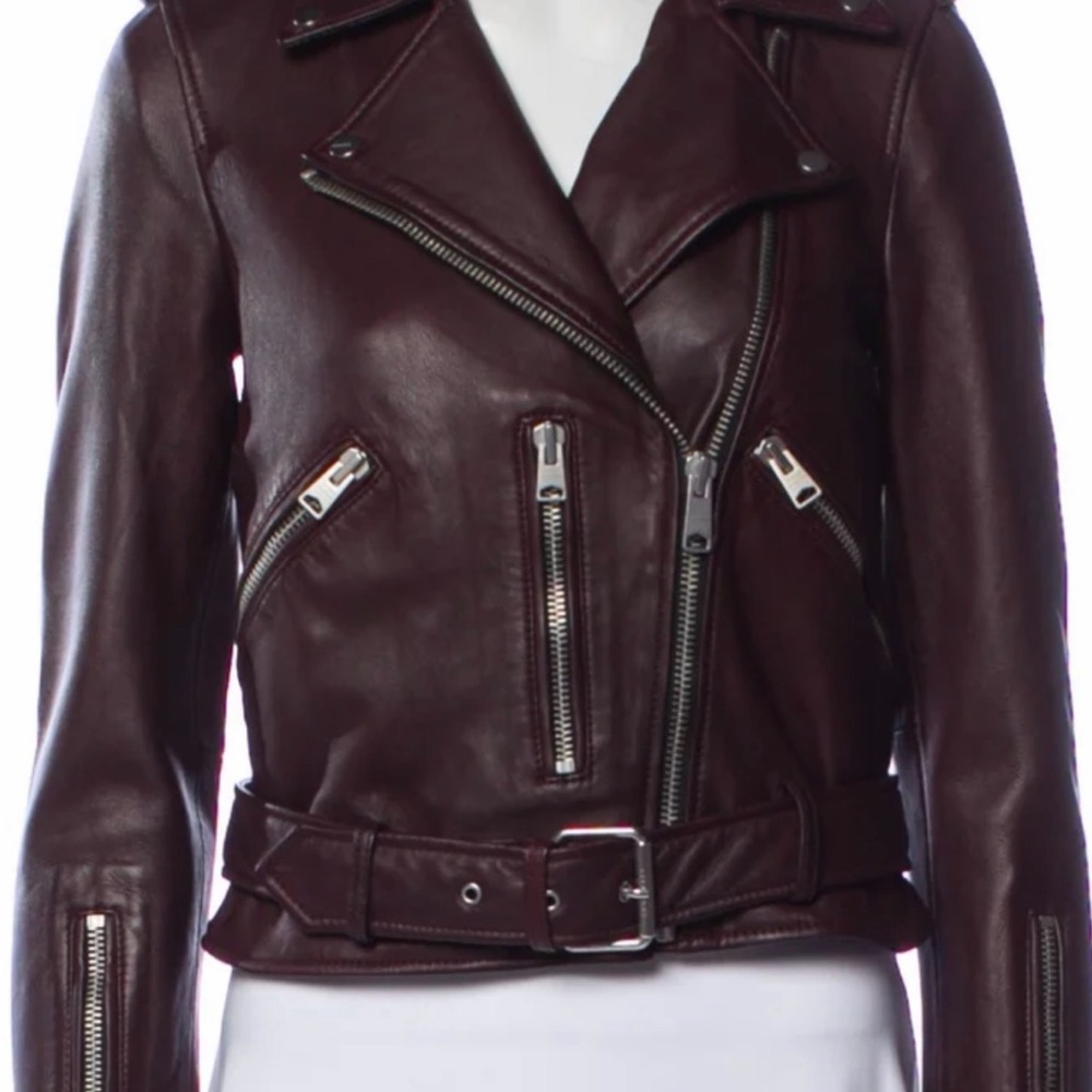 All Saints Brown Biker Leather Jacket